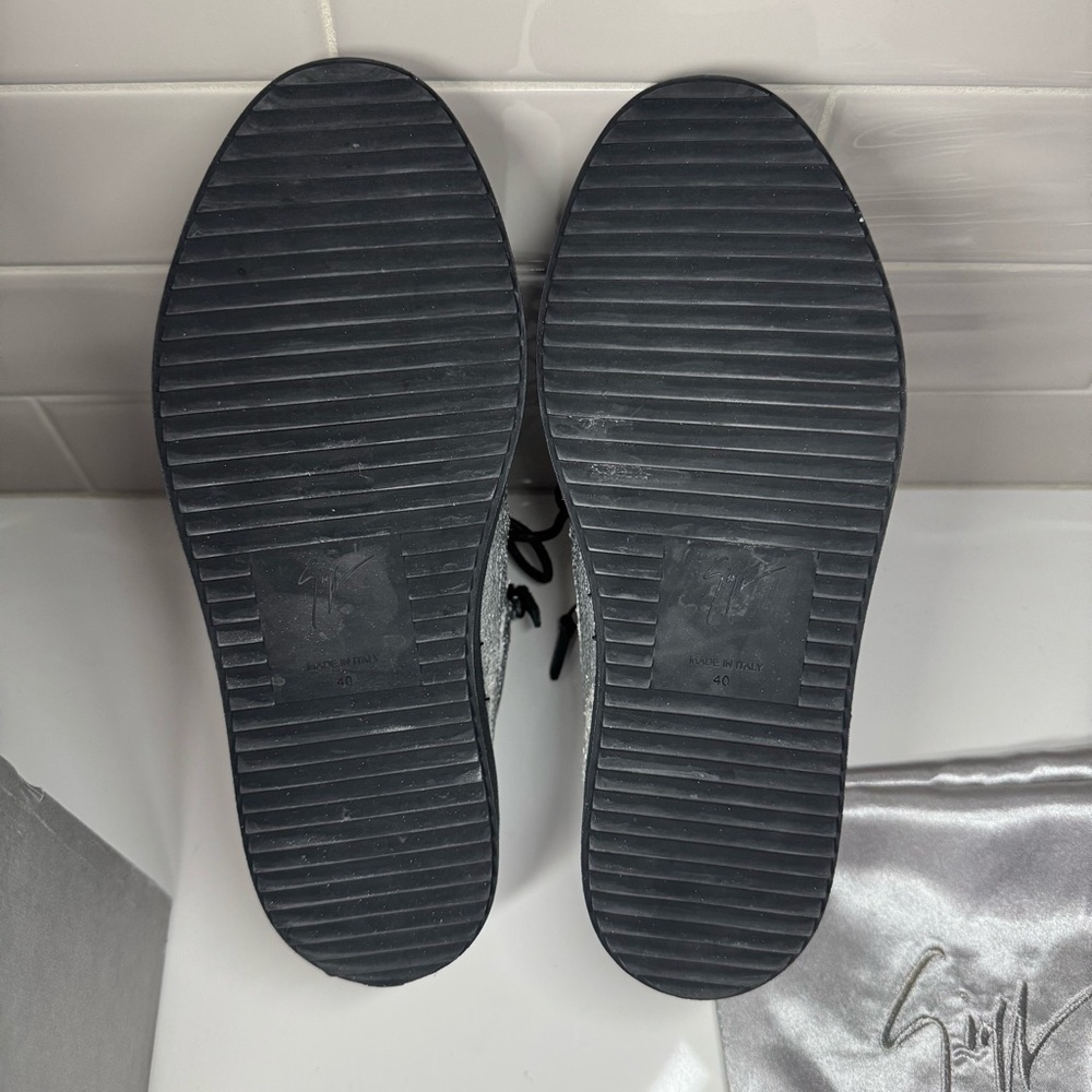 Giuseppe Zanotti Black and Silver Kriss High-Top Sneakers - Picture 10 of 10
